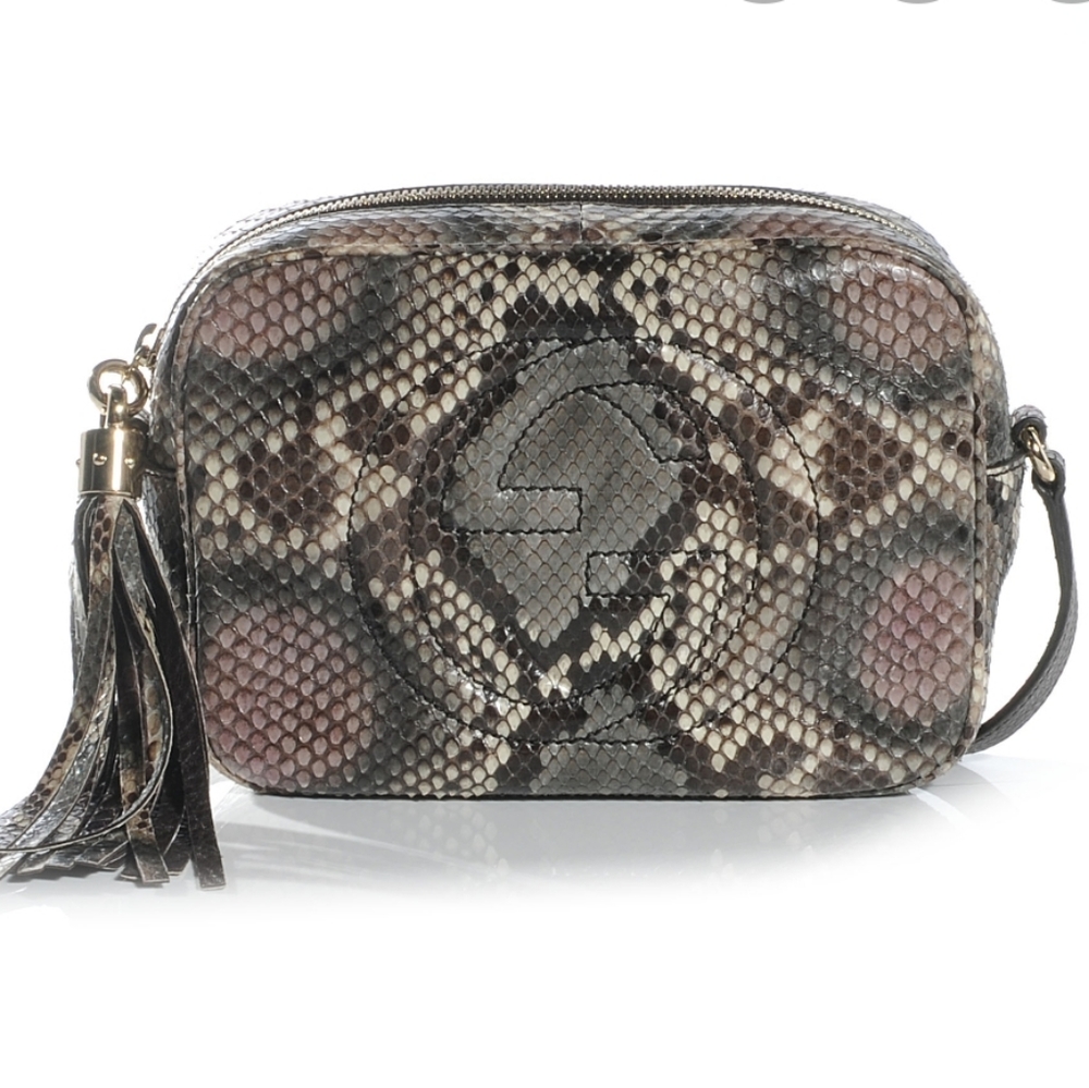 GUCCI PYTHON ROSE COLORED DISCO BAG